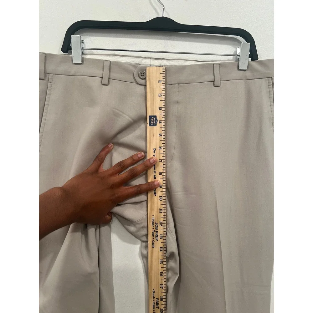 Santorelli Dress Pants Men's Pino Trousers Beige Wool Luxury Made In Italy SZ 36